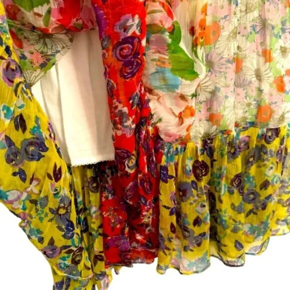 Anthropologie | Women's Multicolor Malibu Floral Maxi Dress Size 12 - Picture 7 of 15